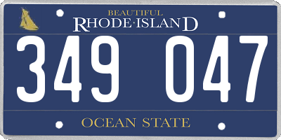 RI license plate 349047