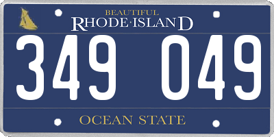 RI license plate 349049