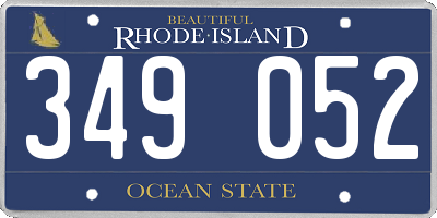 RI license plate 349052