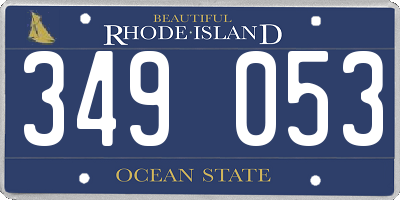 RI license plate 349053