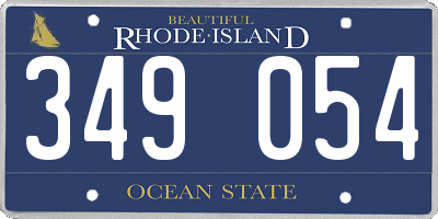 RI license plate 349054