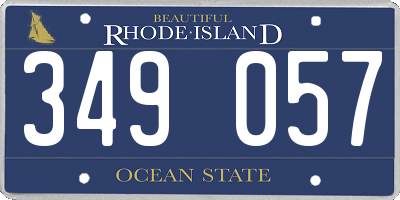 RI license plate 349057