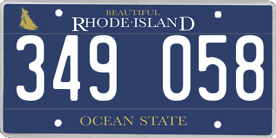RI license plate 349058