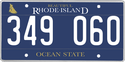 RI license plate 349060