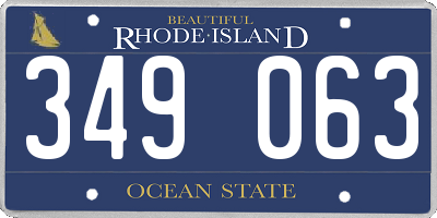 RI license plate 349063