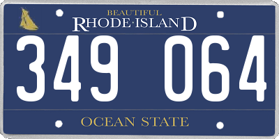 RI license plate 349064