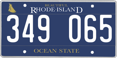 RI license plate 349065