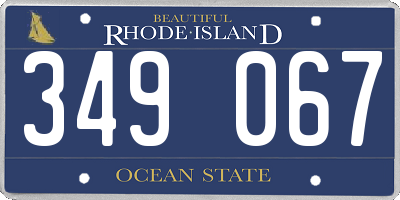 RI license plate 349067