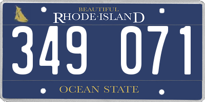 RI license plate 349071