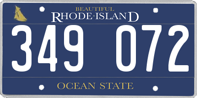RI license plate 349072