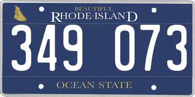 RI license plate 349073
