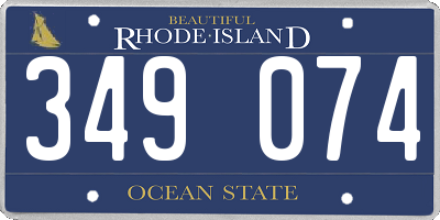 RI license plate 349074