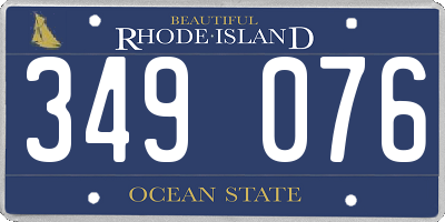 RI license plate 349076