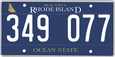 RI license plate 349077