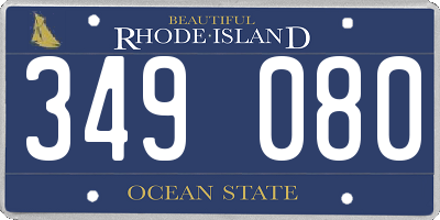 RI license plate 349080