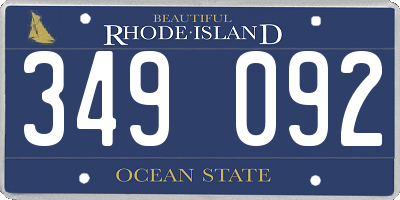 RI license plate 349092