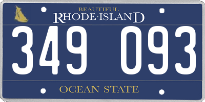 RI license plate 349093
