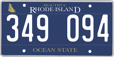 RI license plate 349094