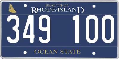 RI license plate 349100