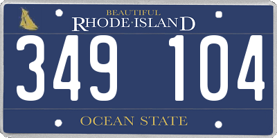 RI license plate 349104