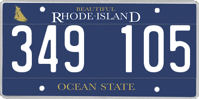 RI license plate 349105