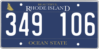 RI license plate 349106