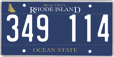 RI license plate 349114