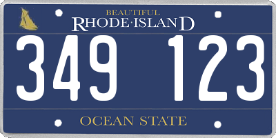 RI license plate 349123