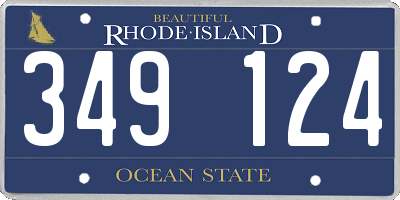 RI license plate 349124