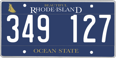 RI license plate 349127