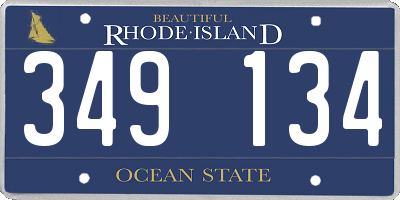 RI license plate 349134