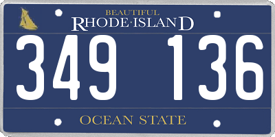 RI license plate 349136