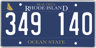 RI license plate 349140