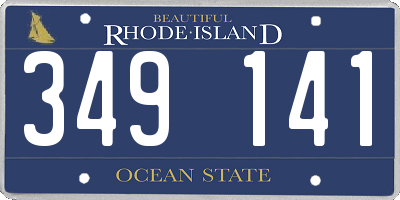 RI license plate 349141