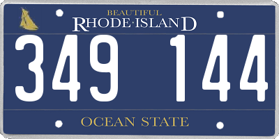 RI license plate 349144