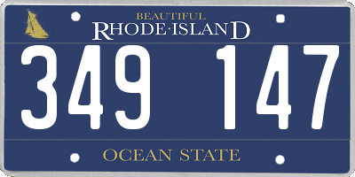 RI license plate 349147