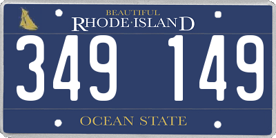 RI license plate 349149