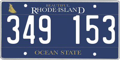 RI license plate 349153