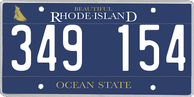 RI license plate 349154