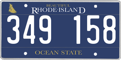 RI license plate 349158