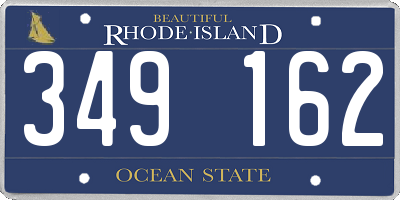 RI license plate 349162