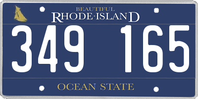 RI license plate 349165