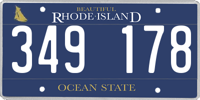 RI license plate 349178