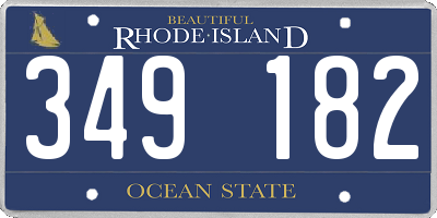 RI license plate 349182