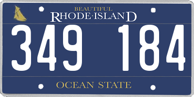 RI license plate 349184