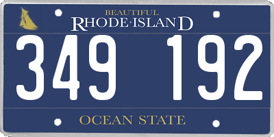 RI license plate 349192