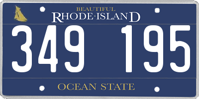 RI license plate 349195