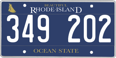 RI license plate 349202