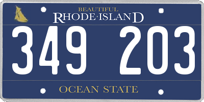 RI license plate 349203
