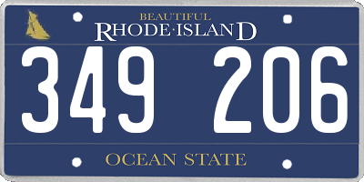 RI license plate 349206